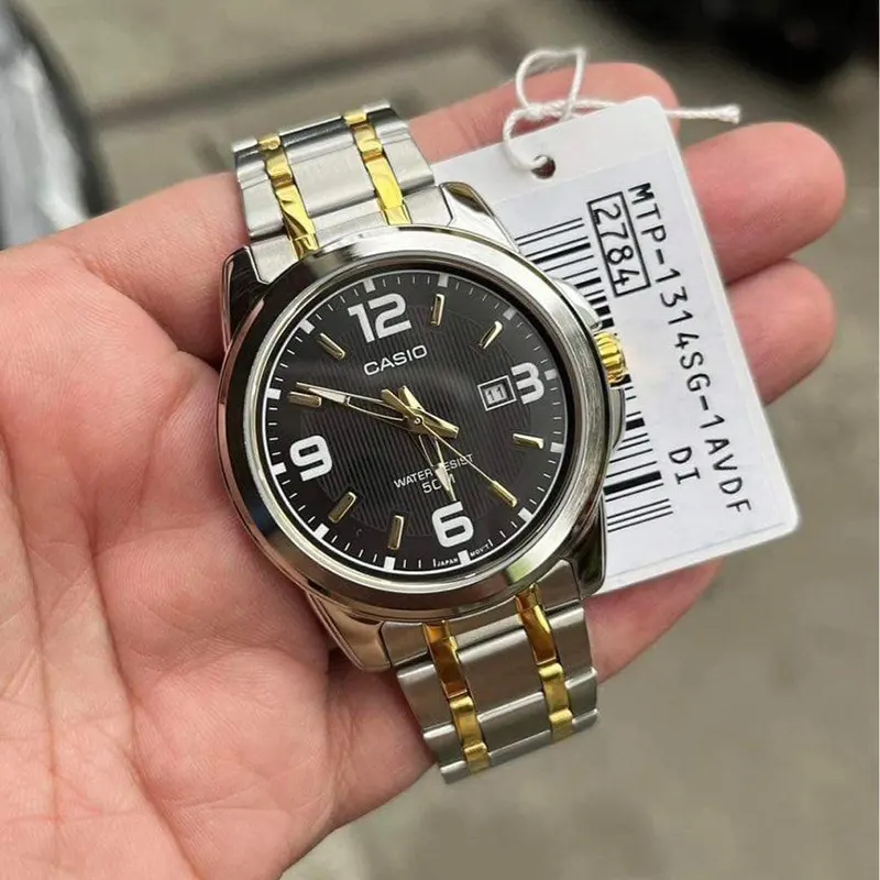 Casio Enticer Dual-tone Date Display Men's Watch- MTP-1314SG-1AV